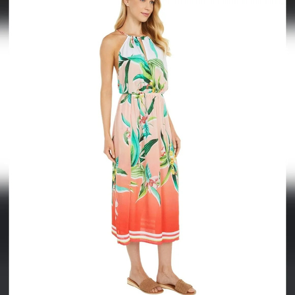 Trina Turk,  Costa De Prata Tropical Swimsuit Cover-Up Dress, Multi, Size‎ Small - Picture 3 of 11